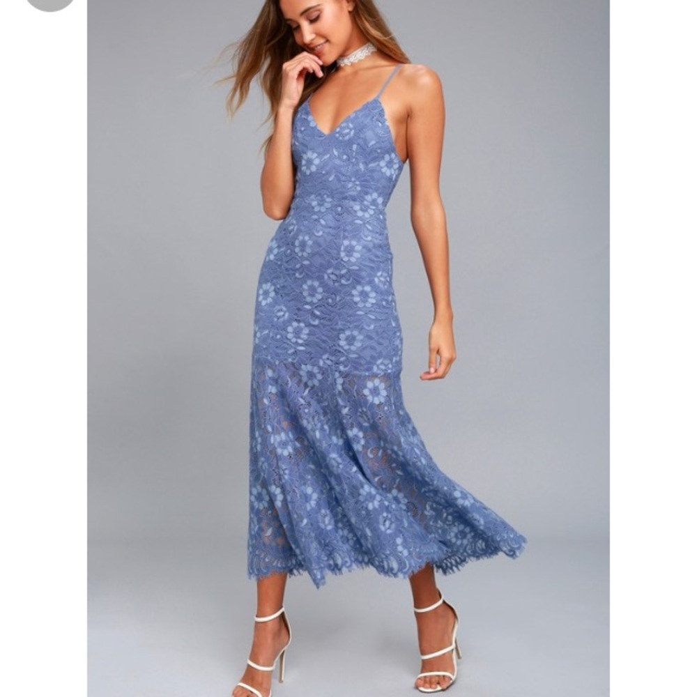 NBD Brielle Dress in Chambray Blue